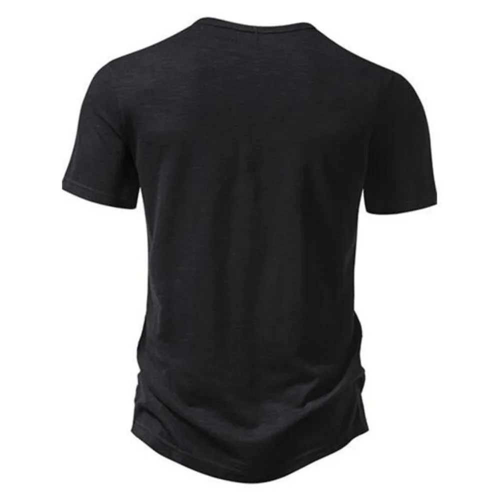 Men's Casual Button Detail T-Shirt